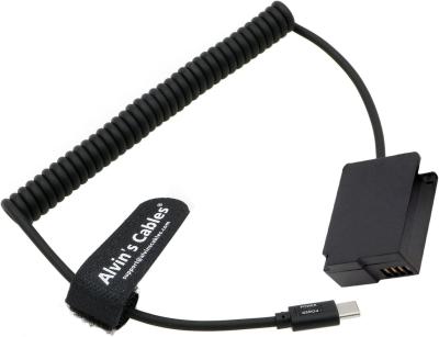 중국 DMW-DCC8 Dummy Battery To PD USB-C Coiled Power Cable Replace DMW-BLC12 Power Adapter For Panasonic Lumix DMC-G5 G6 G7 판매용