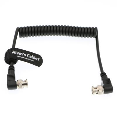 China HD SDI Coiled Camera Power Extension Cable Right Angle BNC To Right Angle BNC for sale