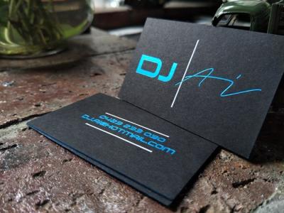China Customized Blue and SIlver Foil Stamped Business Cards With Blue Foil Edge for sale