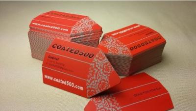 China Fashion Design Silk Laminated Business Cards With Die Cutting SGS Approved for sale