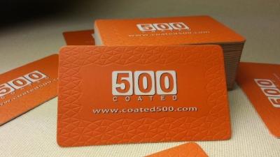 China Debossing Die Cut Rounded Edge Business Cards 90*50mm Evenroment Friendly for sale