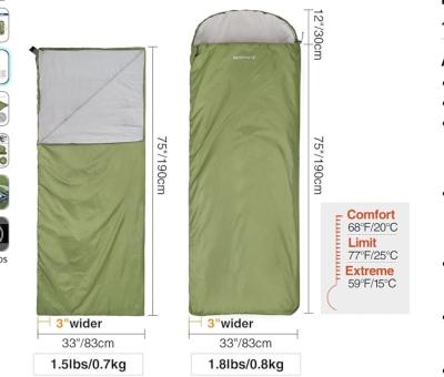 China Rectangular Adults Ultra Lightweight Summer Sleeping Bag  With Compression Sack for sale