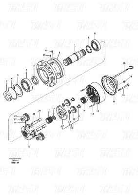 Wooden Box Packaging VOE14619955 VOE14630401 EC360B Excavator Swing Drive Catalog with Black Color