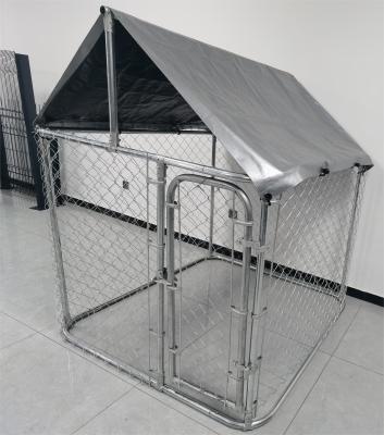 中国 Galvanized Chain link wire mesh with waterproof canopy dog cage 販売のため