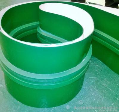 China banda transportadora da alta temperatura brillante lisa verde de la categoría alimenticia de la banda transportadora del PVC de 3m m en venta