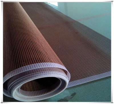 China Tan Brown Teflon Mesh UV Dryer Conveyor Belt For UV Glue UV Ink for sale