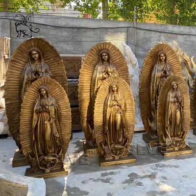 Китай Bronze Virgin Mary Statue Life Size Our Lady Virgen De Guadalupe Sculpture Brass Religious Decoration Church продается