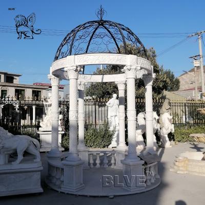 China White Marble Garden Wedding Gazebos Stone Roman Column Modern Pavilion Classic Spot Goods Factory for sale