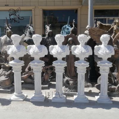Китай White Marble Roman Bust Stone Man Head Sculpture Handcarved Home Decor European Modern Spot Goods продается