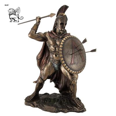 China Spartan Warrior Sculpture Bronze Garden Statues Life Size Metal Craft for sale