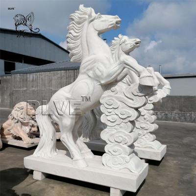 China Large White Marble Horse Statue Stone Garden Animals Sculpture for sale
