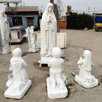 China Marble Mary And Children Statues Religious Virgin Sculpture Life Size for sale