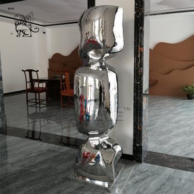 China Large Stainless Steel Candy Sculpture Modern Art Metal Polished Outdoor Decorative for sale