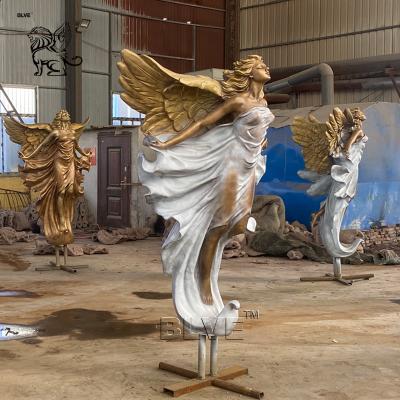 China BLVE Bronze Angel Statues Life Size Brass Fairy Garden Decoration Sculpture Large Outdoor Modern Metal for sale
