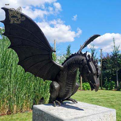 China BLVE Bronze Flying Dragon Sculpture Life Size Brass Fountain Statue Garden Metal Modern Outdoor for sale