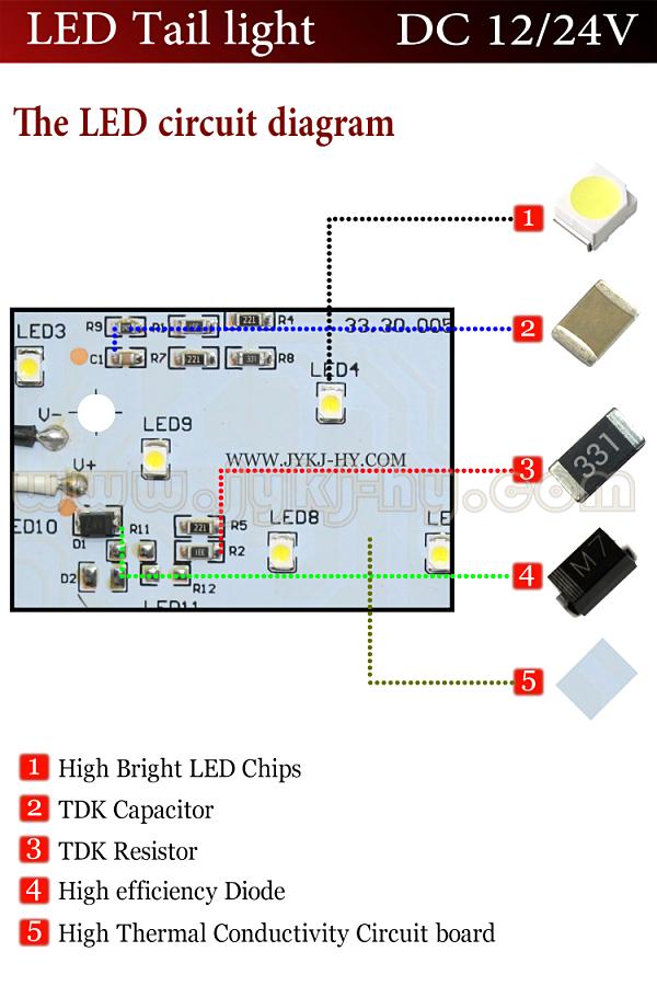 12V 24V Mitsubishi Fuso Hino Heavy Duty Truck Tail Light