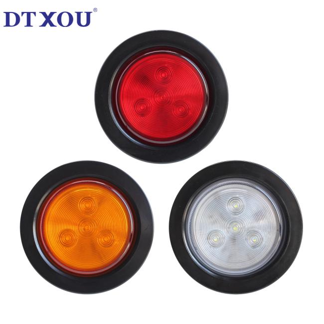 DC 12V 24V 2.5 inch round LED trailer tail lights