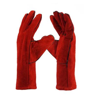 中国 14 inches leather welding work gloves with reinforced full palm 販売のため