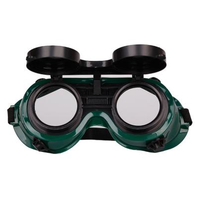 China PVC Frame Shade Welding Goggle Glasses Green Anti Splash Lens Flip Front for sale