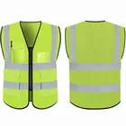 China Reflective Outdoor PPE Safety Workwear Zipper Pockets Vest For Construction Companies for sale
