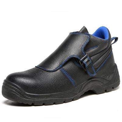 China Zapatos de seguridad de piel de vaca contra quemaduras, zapatos de trabajo resistentes al desgaste de las patas de acero en venta