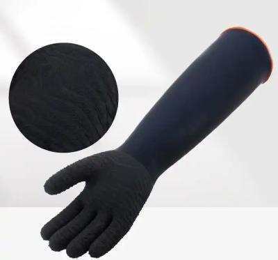 China Custom Industrial Acid And Alkali Resistant Non-Slip Gloves 35cm Lengthened Thick Wear-Resistant Gloves for sale