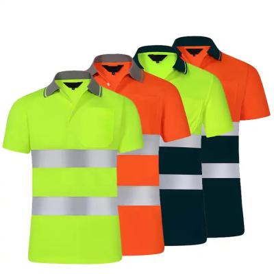 China High Visibility Reflective Safety Caution Men Work Wear Construction Polo Shirts T-Shirts Vest Clothing for sale