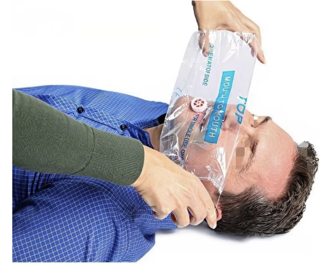 Emergency medical kit with CPR membrane included