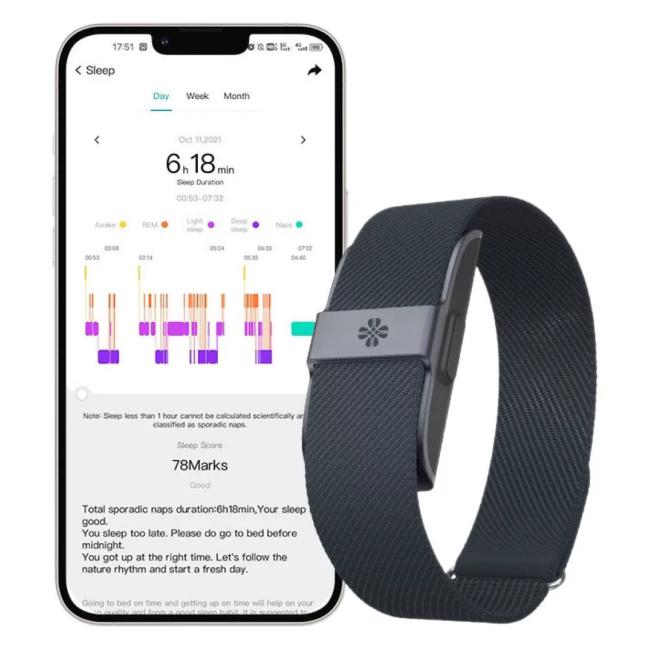 Smart Health Bracelet mobile app interface showing health metrics