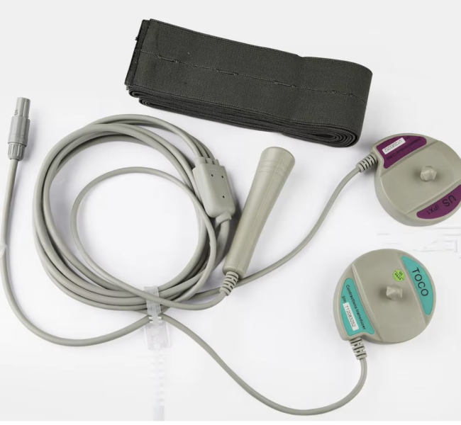 Electric Fetal Heart Monitor side view showing folding mechanism
