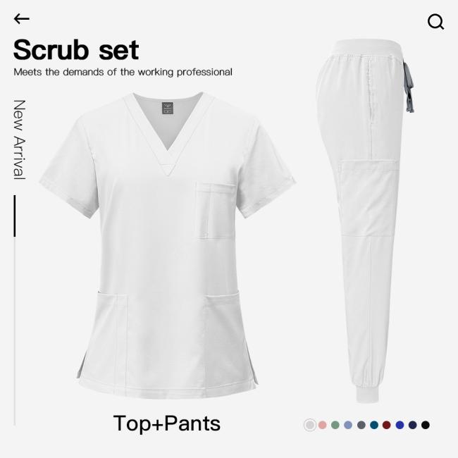 Medical scrub uniform back view