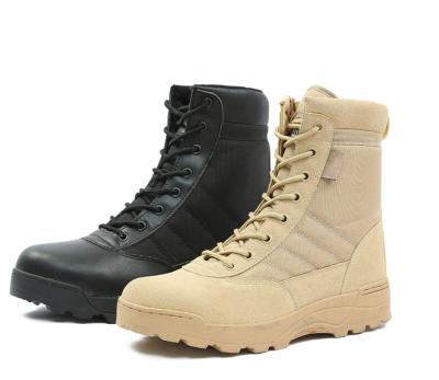China Waterproof Oxford Fabric Military Leather Boots Skid Resistance Shock Absorption for sale