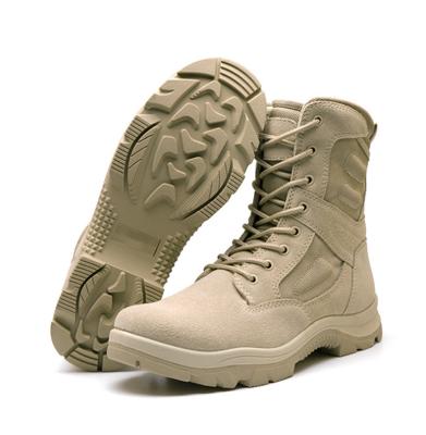 China Cowhide Shock Resistant Desert Tactical Boots Anti Skid High Top Oxford Fabric for sale