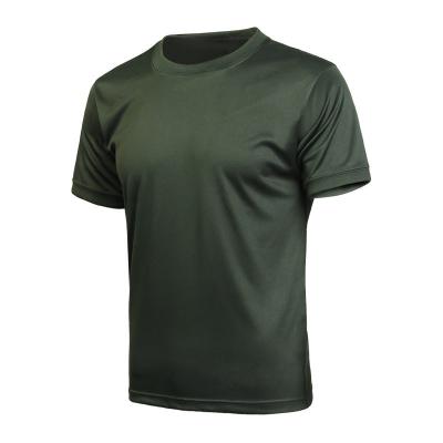 China Green Military Training Uniform Polyester Cotton Round Neck Perspiration Wicking for sale