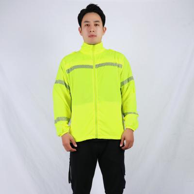 Chine Longue protection fluorescente respirable Mesh Fabric Fluorescent Safety Shirts de Sun de chemises de travail de douille à vendre