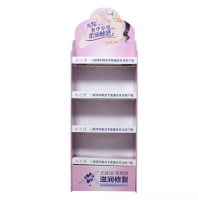China Retail Store Shampoo Body lotions Cardboard POS Display Stand For Brand Advertising for sale