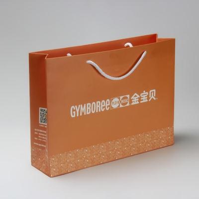 China 300gsm Coated Kraft Recycled Paper Carrier Bags With Handle Matt Lamination for sale