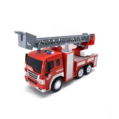 China Diecast Play 1/16 Highly Restored Friction Car City Fire Truck Model Toy for Kids, Water Spray Function, Light and Sound for sale