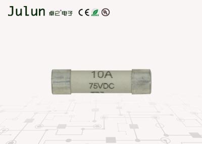 China 6x25mm 10a Ceramic Fuse 75 Volt High Voltage Dc Fuse with Silver Plated Copper Cap for sale