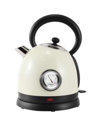China ROHS Stainless Steel Electric Kettle 1.8L Retro Thermometer Kettle for sale