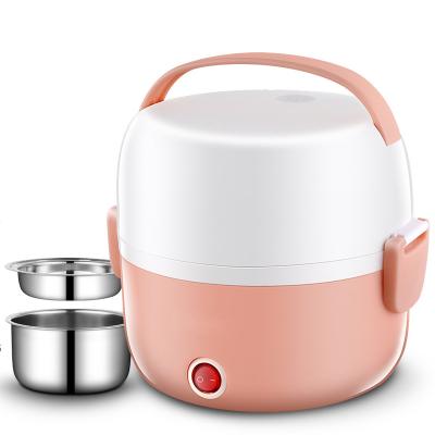 China Two Layers Electric Cooker Box 250W Pink Rice Cooker Custom Stainless Steel for sale