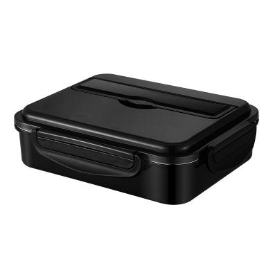 China Large Capacity Metal Bento Lunch Box Black for sale