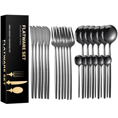 China Compact Stainless Steel Cutlery Set Polishing Stainless Steel Gold Cutlery Set for sale