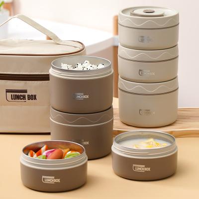 China Insulation Metal Bento Lunch Box 550ml Stackable Lunch Box PP for sale