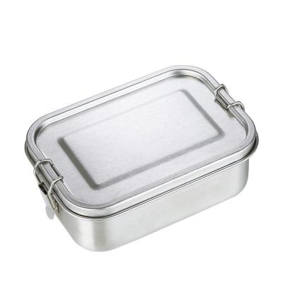 China Caja de comida Bento de metal 800ml 304 contenedor de acero inoxidable para comidas y refrigerios en venta