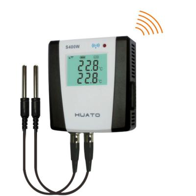 China HUATO Zigbee Data Logger Temperature Monitoring Dual External Probe Sensor for sale