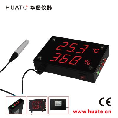 中国 10メートルの外的な調査の赤いLED表示が付いている視覚間隔のデジタル体温計の湿度計 販売のため