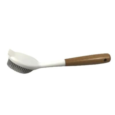 China TPR Bamboo Series Dish Cleaning Brush With Handle 22*7cm Sustainable for sale