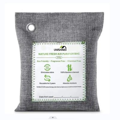 China Sustainable 200g Bamboo Charcoal Air Purifying Bags For Car And Home for sale