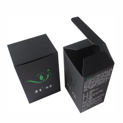 China Recyclable Tea Paper Packaging Box Paper Cardboard Silver Stamping for sale